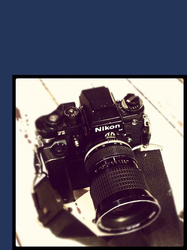 Foto einer analogen Spiegelreflexkamera Nikon F3 HP, Foto: SaSch